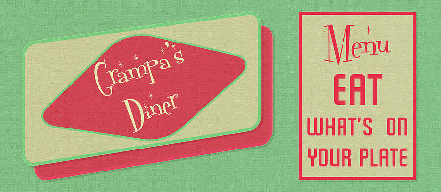 Grampas Diner 1950s design Digital Art by David Smith
