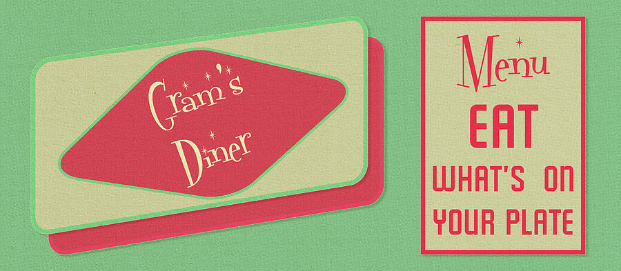 Grams Diner 1950s design Digital Art by David Smith