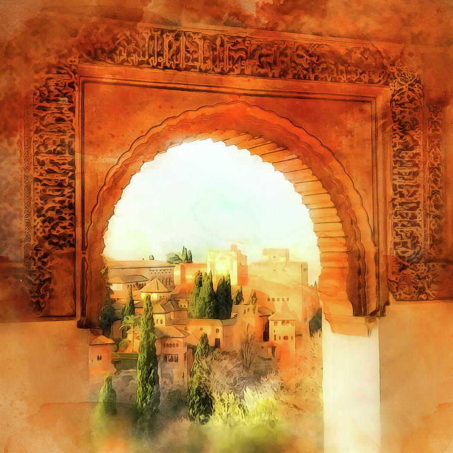 Granada, Alhambra - 07 Painting by AM FineArtPrints