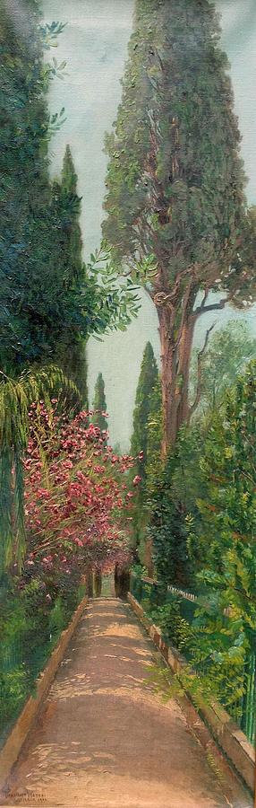 Wores Painting -  Granada Garden Path  by Theodore Wores