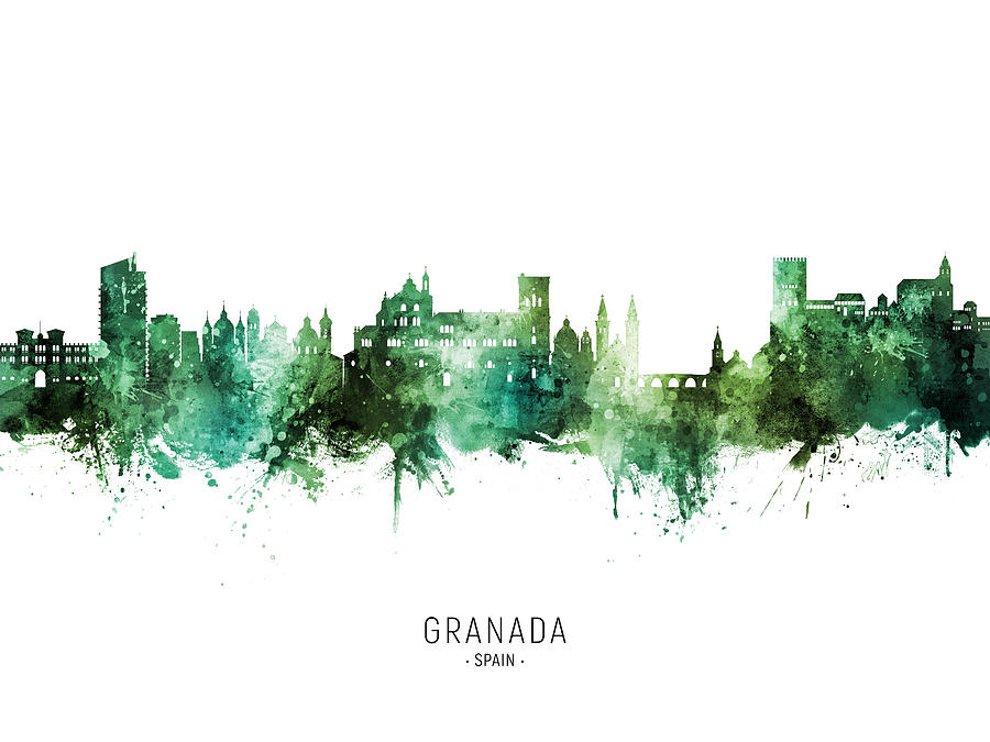Granada Spain Skyline #72 Digital Art by Michael Tompsett