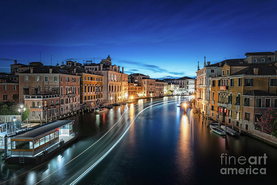Grand Canal by night  Photograph by The P