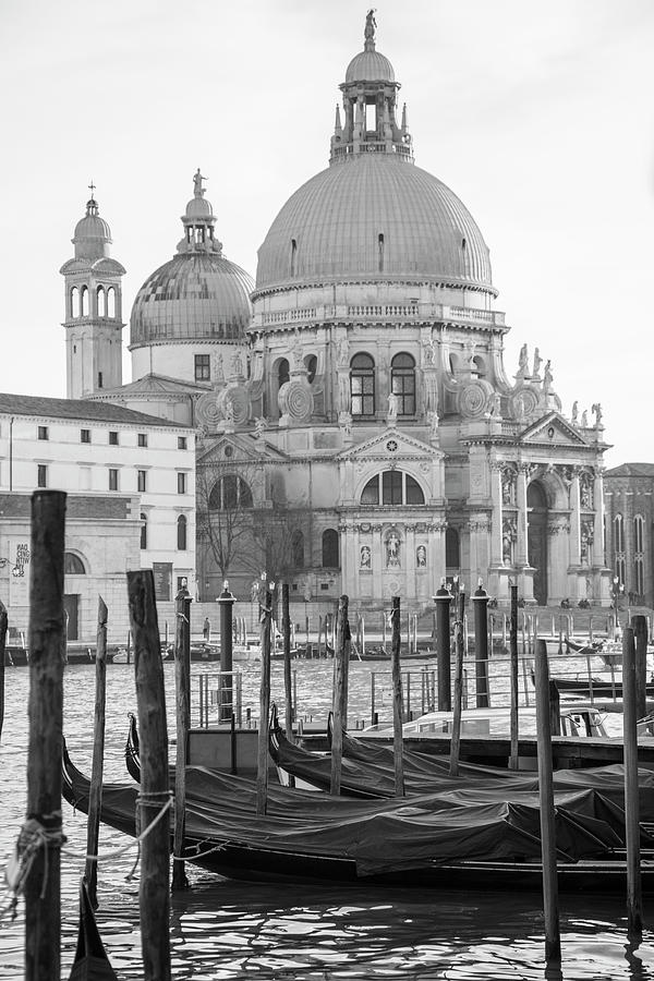 Grand Canal in Venice Black and White  Photograph by John McGraw