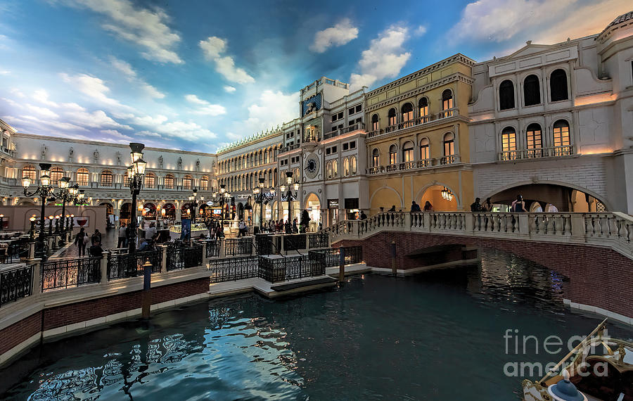 Grand Canal Shoppes at The Venetian Hotel and Casino and The Palazzo Photograph by David Oppenheimer