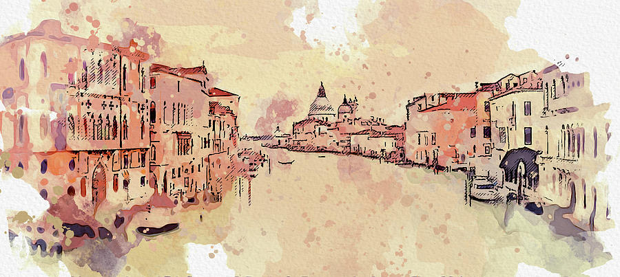 Grand Canal, Venezia, ca 2021 by Ahmet Asar, Asar Studios Painting by Celestial Images