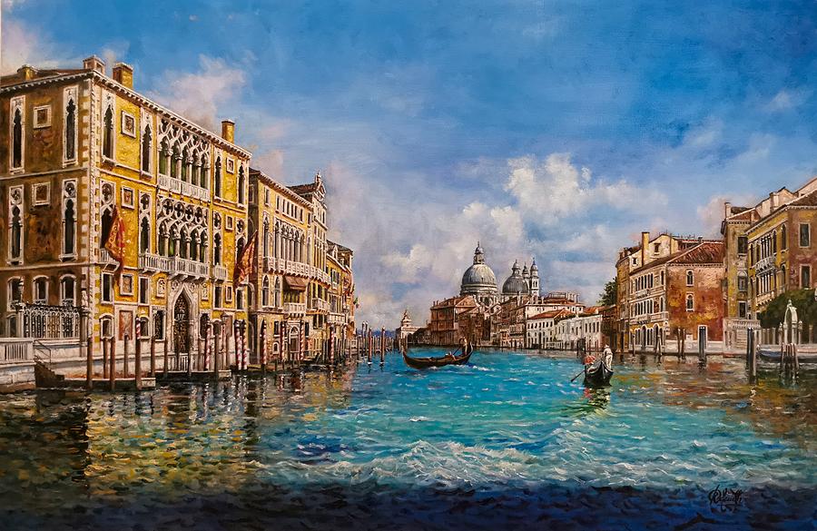 Grand canal, Venice Painting by Raouf Oderuth