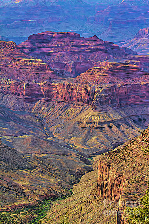 Grand Canyon Creative Landscape  Digital Art by Chuck Kuhn
