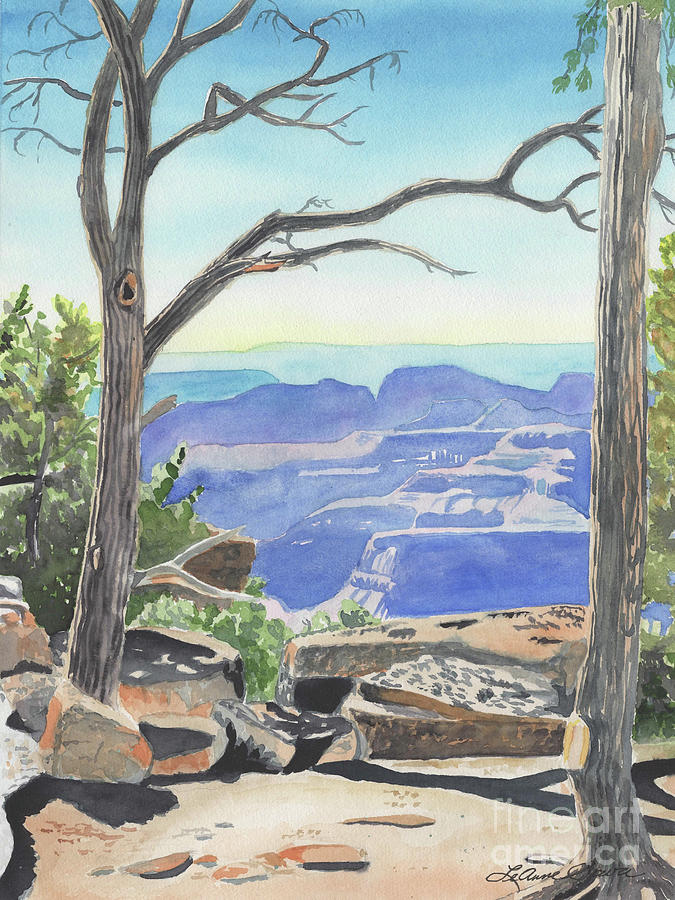 Grand Canyon Framed View Painting by LeAnne Sowa