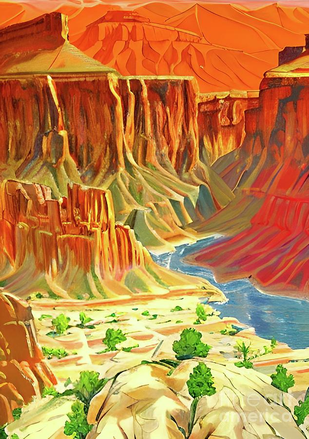 Grand Canyon wall art Digital Art by Christina Fairhead
