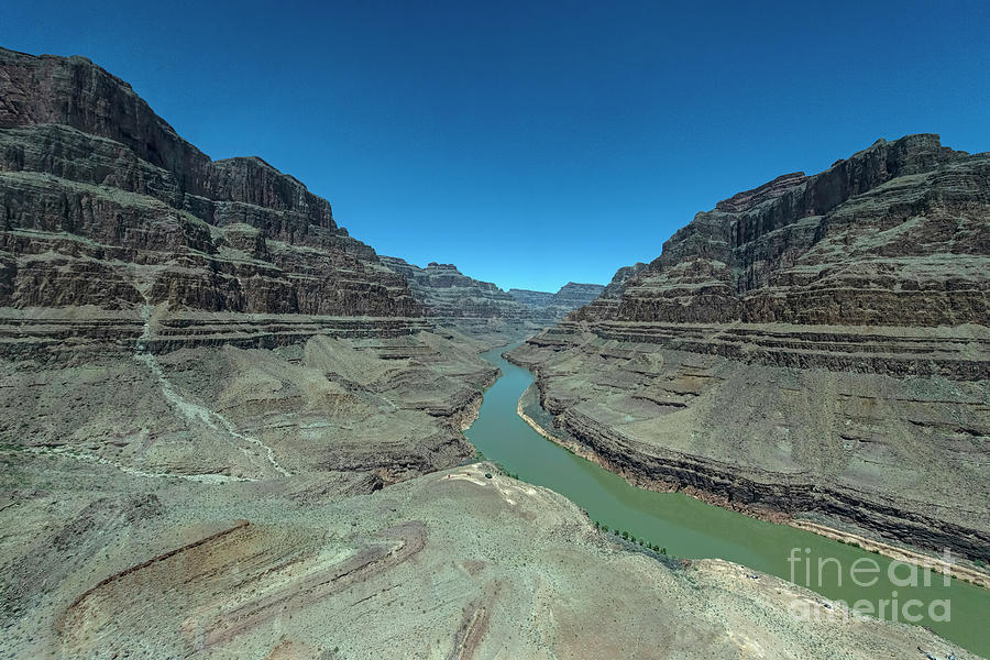 Grand Canyon National Park Aerial View of Quartermaster Point Along the Colorado River Photograph by David Oppenheimer