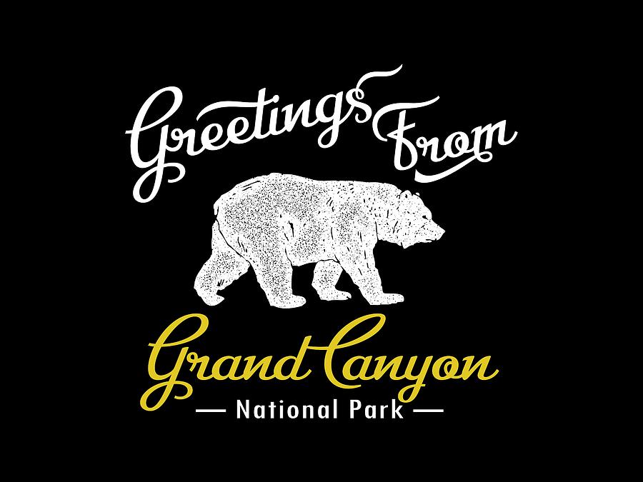 Grand Canyon National Park Chalk Bear Digital Art by Flo Karp