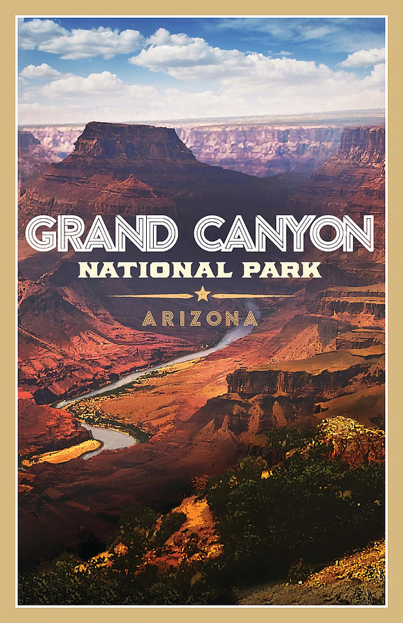 Grand Canyon National Park Poster 80s retro Painting by Hall Nick ...