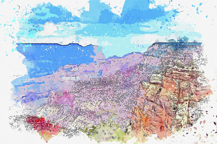 Grand Canyon National Park, United States 12, ca 2021 by Ahmet Asar, Asar Studios Painting by Celestial Images