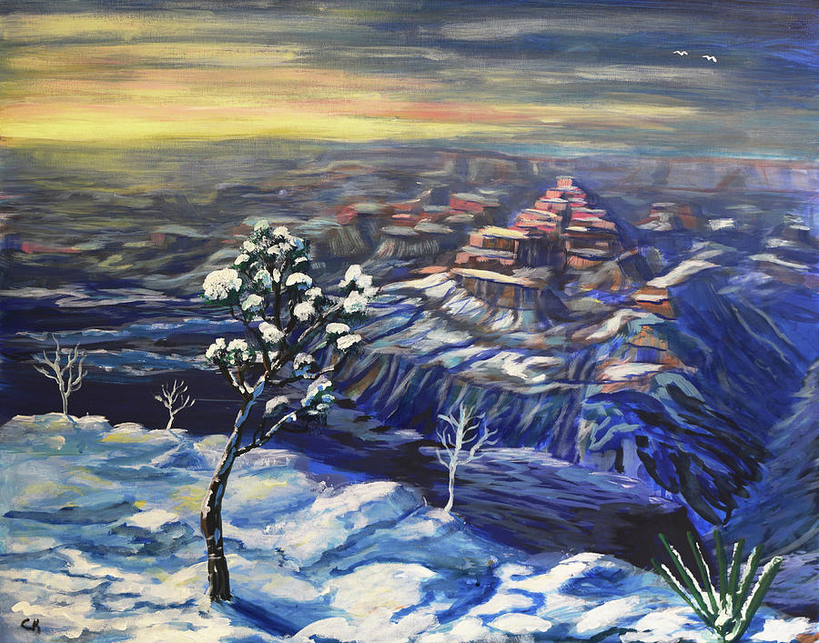 Grand Canyon Snow Painting by Chance Kafka