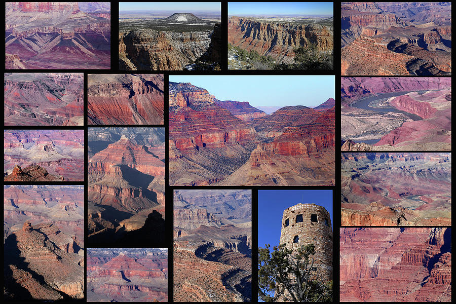 Grand Canyon South Rim Collage Photograph by Mary Bedy