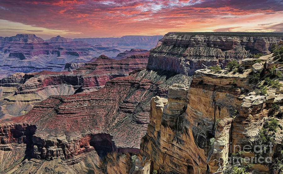 Grand Canyon Sunset Arizona  Photograph by Chuck Kuhn