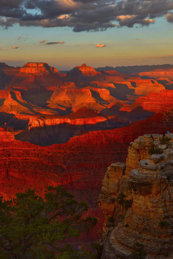 Grand Canyon Sunset From Mather Point  Photograph by Stephen Vecchiotti