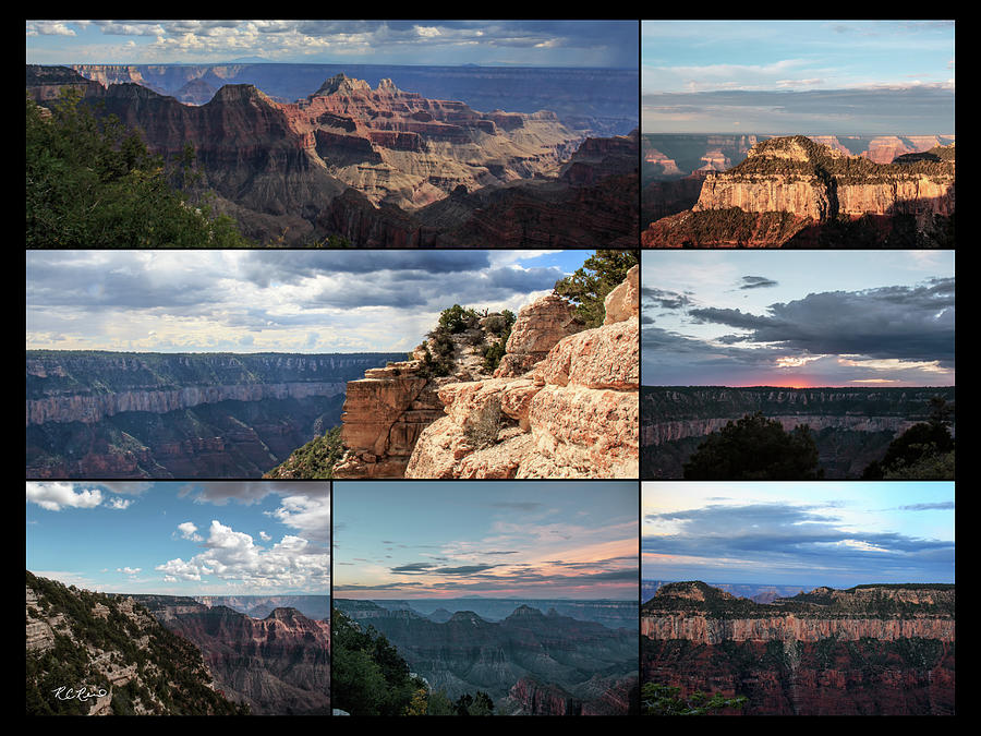 Grand Canyon North Rim - U.S. National Parks - Scenic Collage Photograph by Ronald Reid