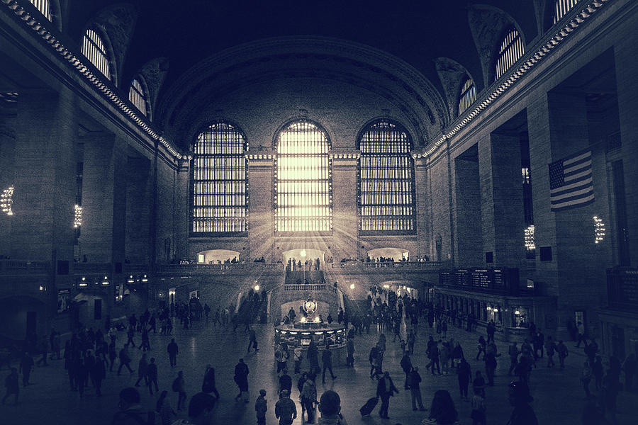 Rush Hour Movie Photograph - Grand Central Monochrome  by Jessica Jenney