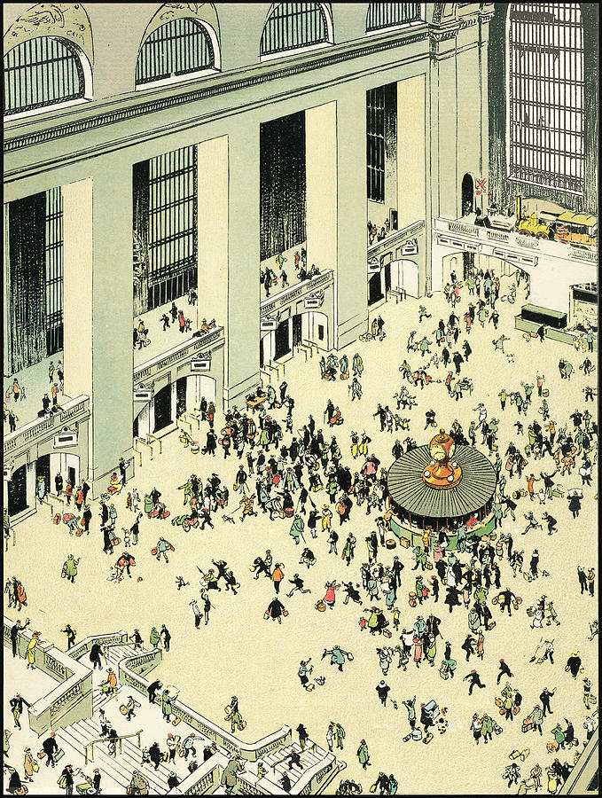 Grand Central Station - Iconic New York City scenes and sites Drawing by Tony Sarg