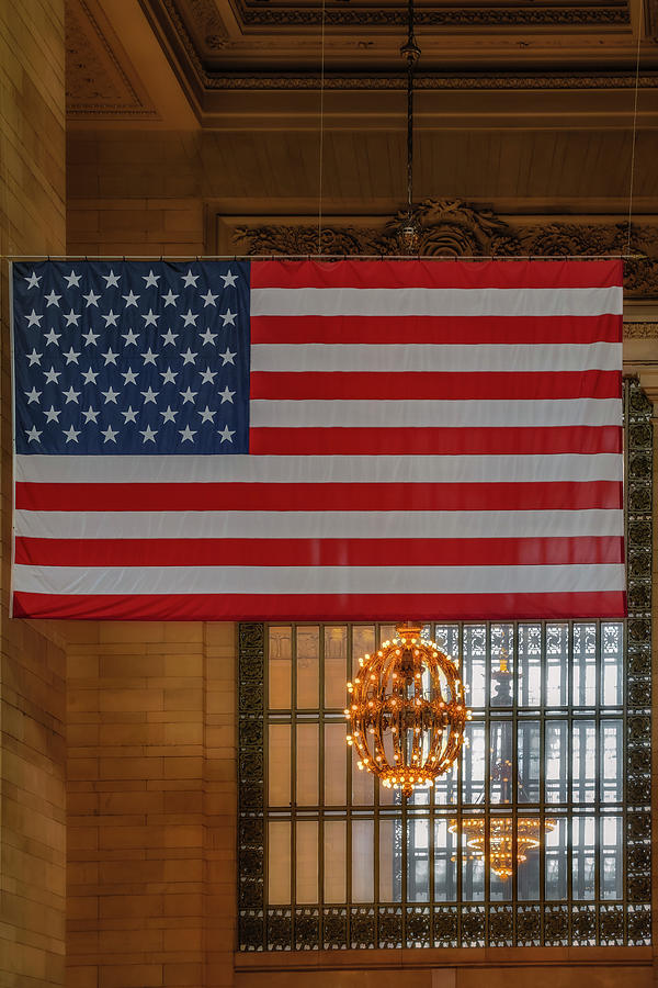 Grand Central Terminal Flag Photograph by Susan Candelario