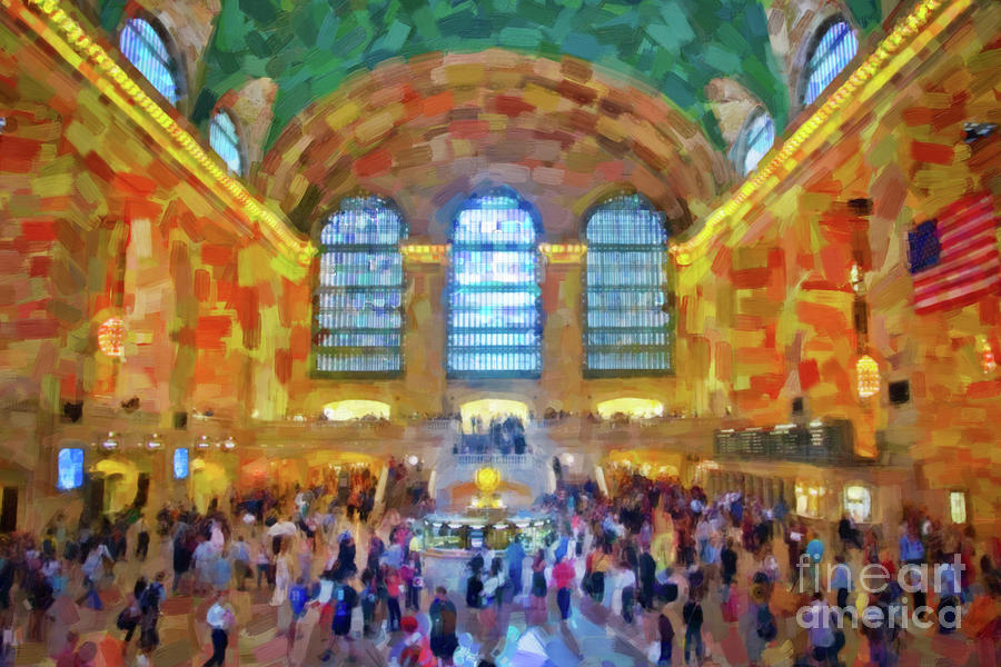Grand Central Terminal, New York Painting by Delphimages Photo Creations