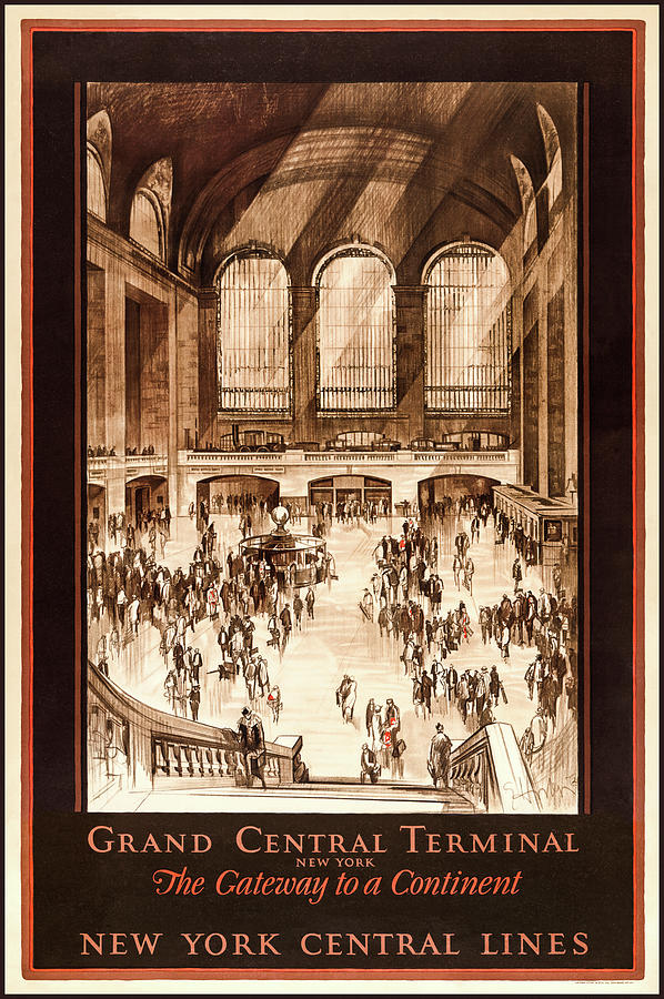 Vintage Photograph - Grand Central Terminal New York Vintage Retro Travel Poster  by Carol Japp