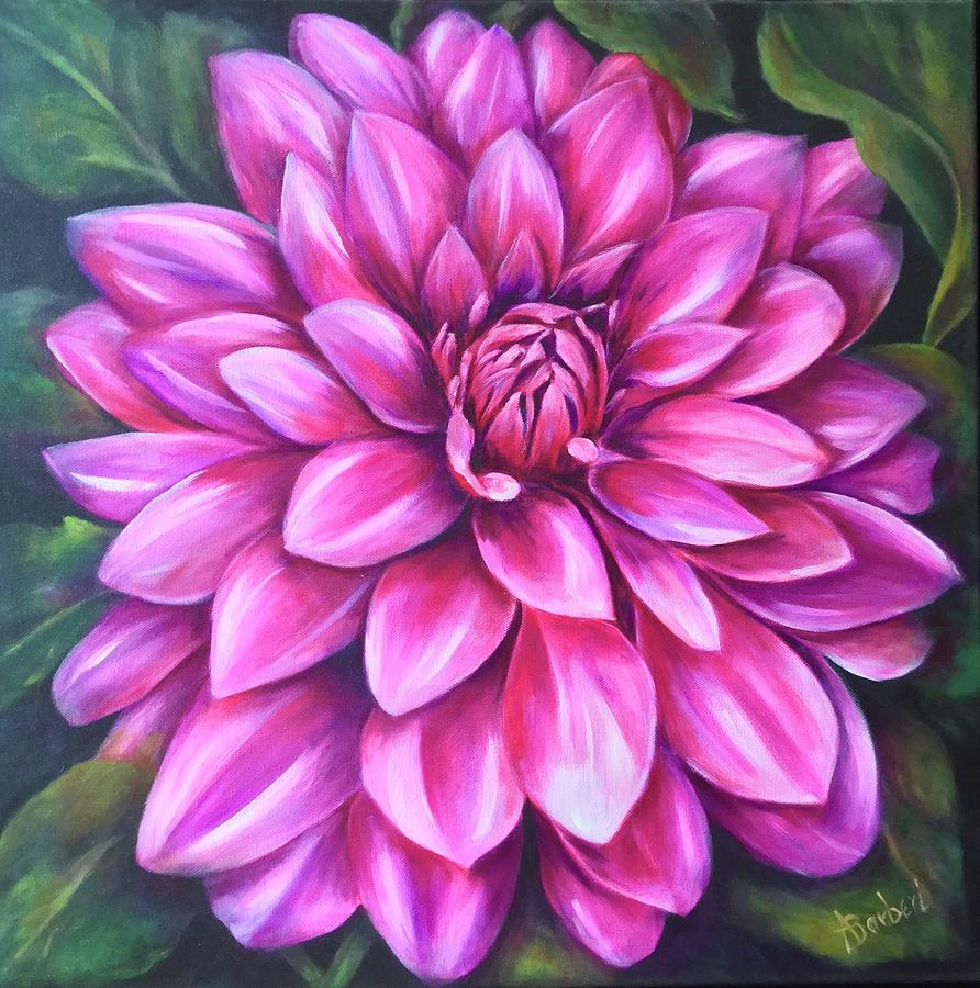 Grand Dahlia Painting by Anne Barberi