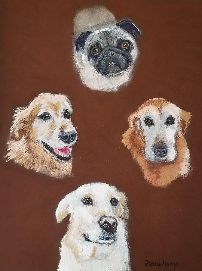 Grand Dogs Pastel by Nancy Beauchamp