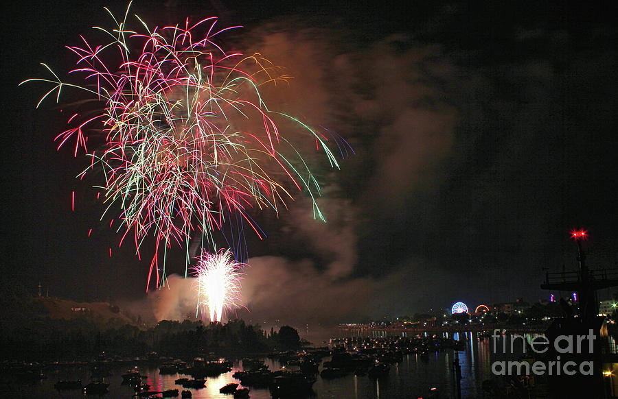 Grand Haven Coast Guard Festival fireworks 5 Photograph by Matthew Winn