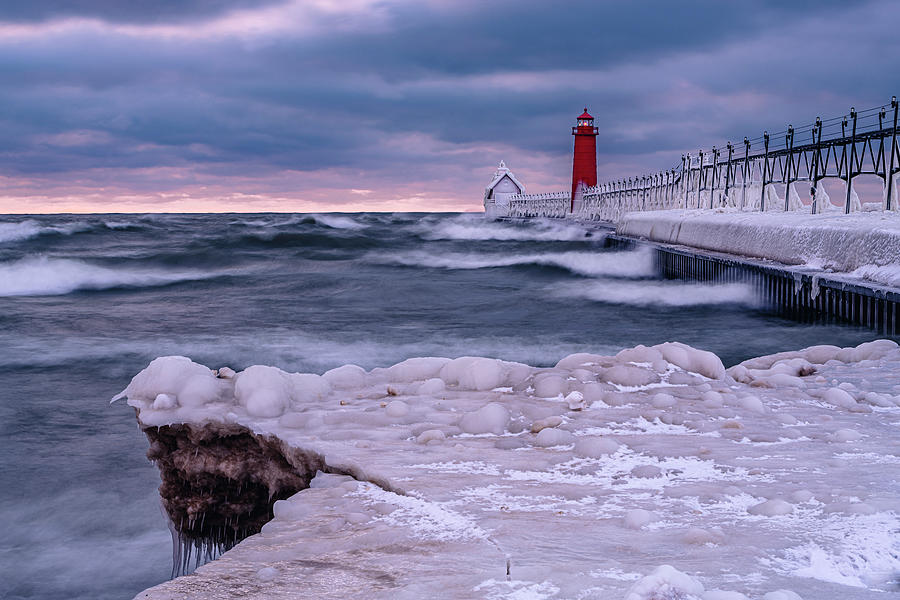 Grand Haven Ice II Photograph by Ryan Heffron - Fine Art America