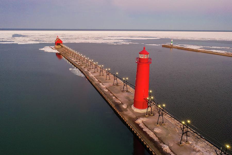 Grand Haven Light House DJI_0458 HRes Photograph by Michael Thomas