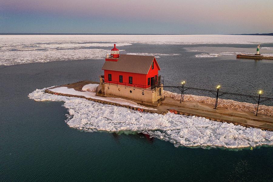 Grand Haven Light House  DJI_0467 HRes Photograph by Michael Thomas