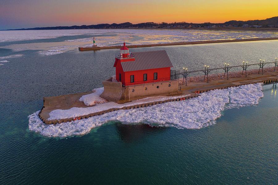 Grand Haven Light House  DJI_0470 HRes Photograph by Michael Thomas