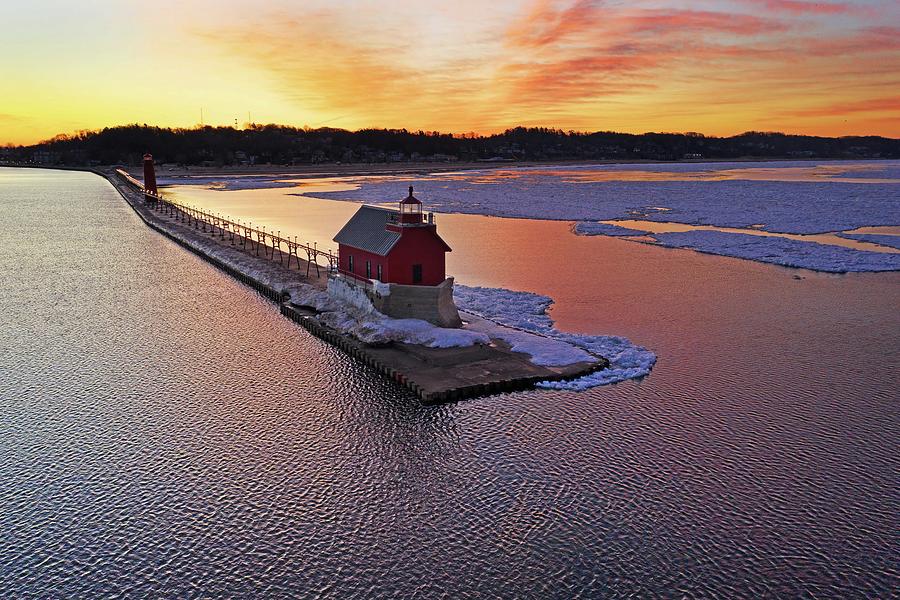 Grand Haven Light House DJI_0482 HRes Photograph by Michael Thomas