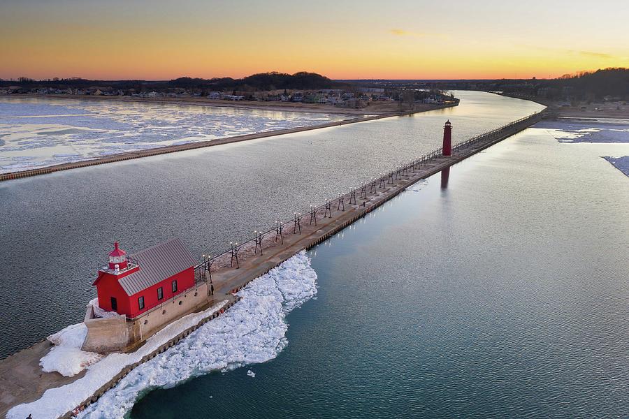 Grand Haven Lighthouse DJI_0499 HRes Photograph by Michael Thomas