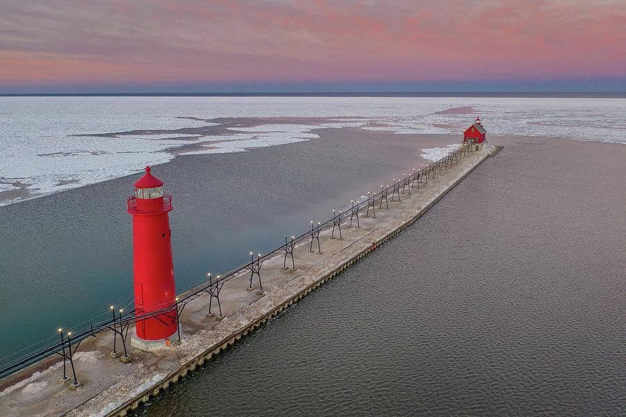 Grand Haven Lighthouse DJI_0513 HRes Photograph by Michael Thomas