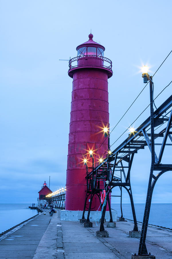 Lake Michigan Photograph - Grand Haven, Michigan Lighthouse by Lindley Johnson
