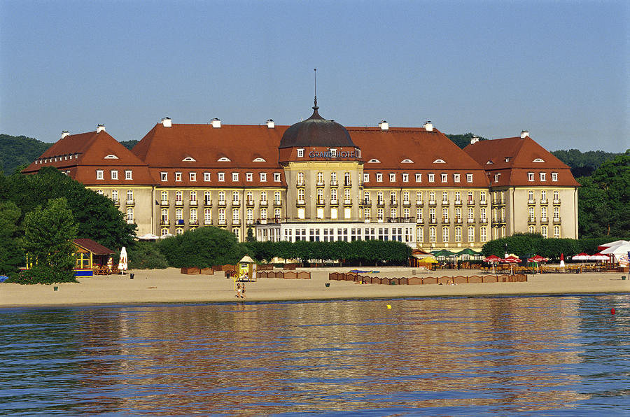 Grand Hotel, Sopot Beach, Sopot, Baltic Sea, Poland Photograph by Dallas and John Heaton
