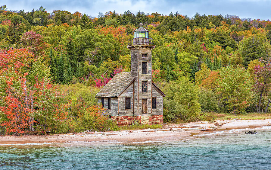 Grand Island Harbor Lighthouse Photograph by John M Bailey