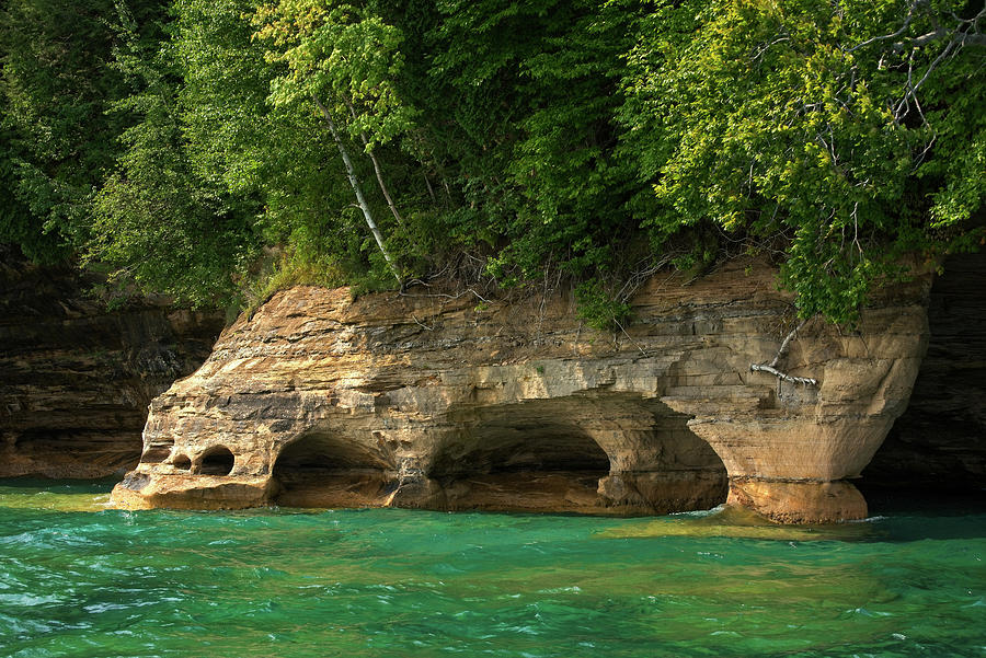 Grand Island Michigan cliff caves Photograph by Kenneth Sponsler - Fine ...