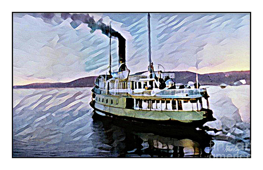 Grand Manan Ferry Aurora Digital Art by Art MacKay