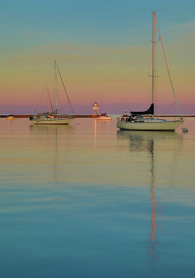Gunflint Photograph - Grand Marais Harbor Minnesota Sunrise by Dan Sproul