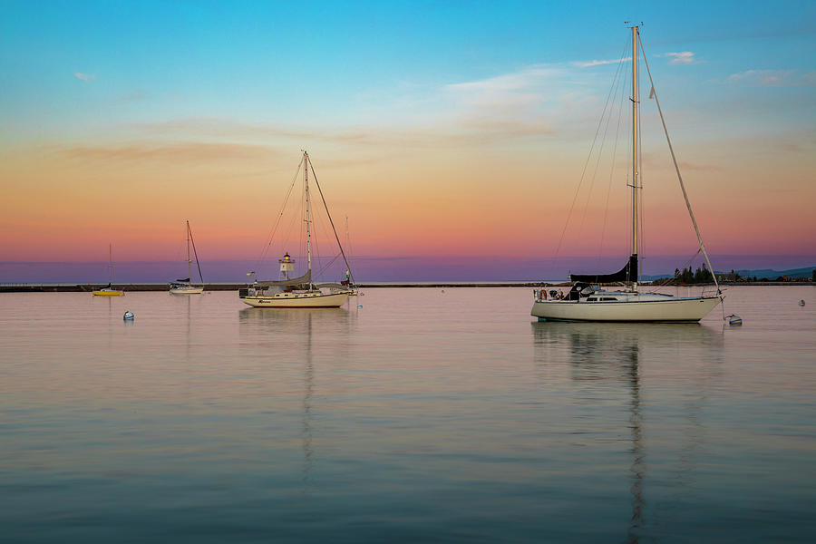 Gunflint Photograph - Grand Marais Harbor Sunrise by Dan Sproul
