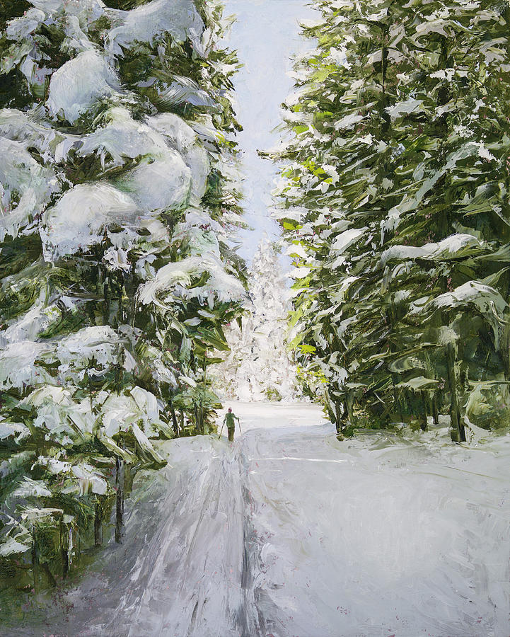 Grand Mesa Cross-Country Skiing Painting by Hone Williams