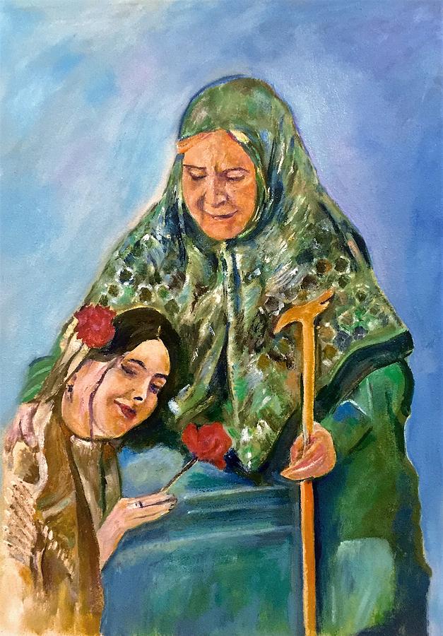 Grand mom Painting by Khalid Saeed