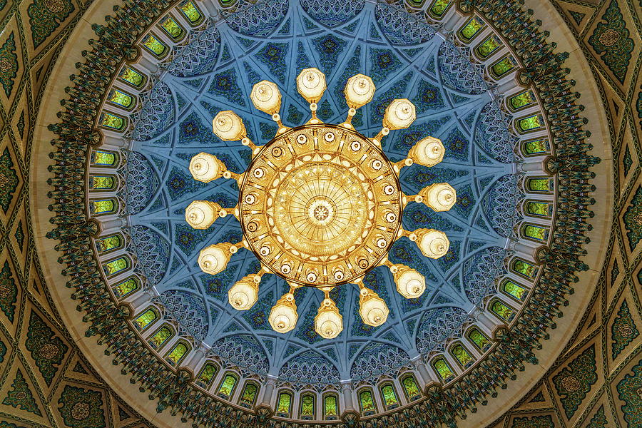 Grand Mosque Chandelier Photograph by Alexey Stiop