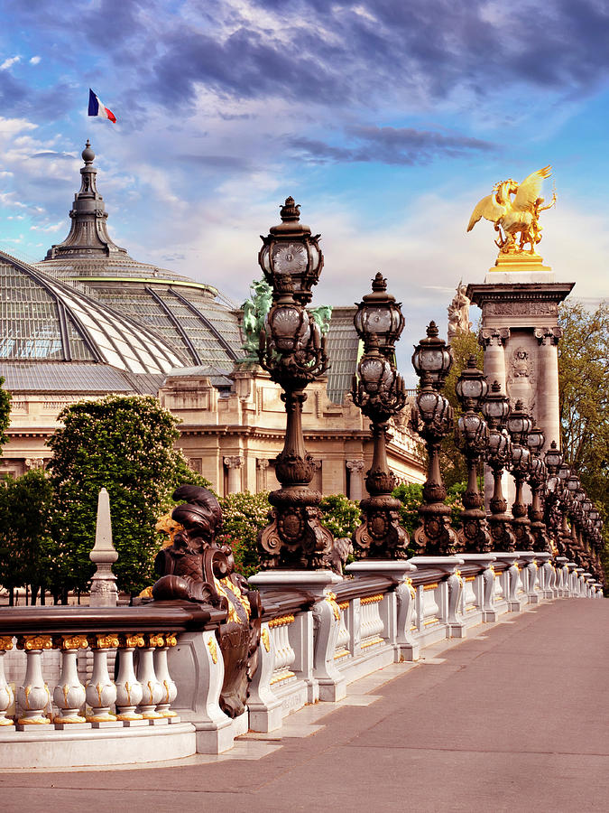 Paris Photograph - Grand Palais from Pont Alexandre III - Paris by Barry O Carroll
