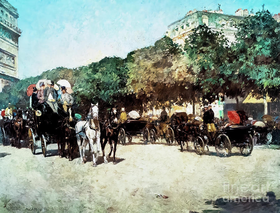 Grand Parade Day by Childe Hassam 1887 Painting by Childe Hassam