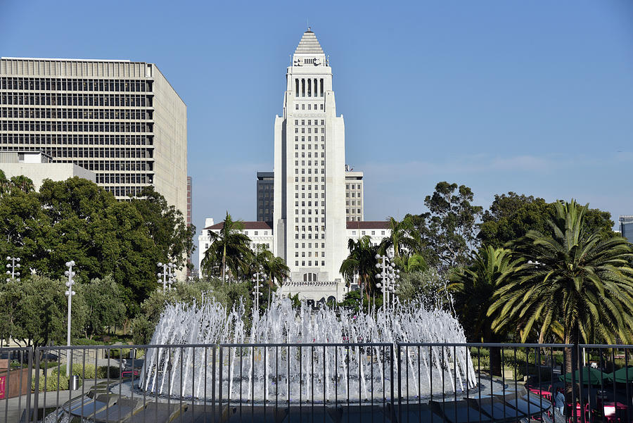 Grand Park and Los Angeles City Hall Photograph by Mark Stout